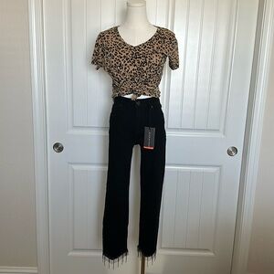 Elegant Black Straight Leg Jeans